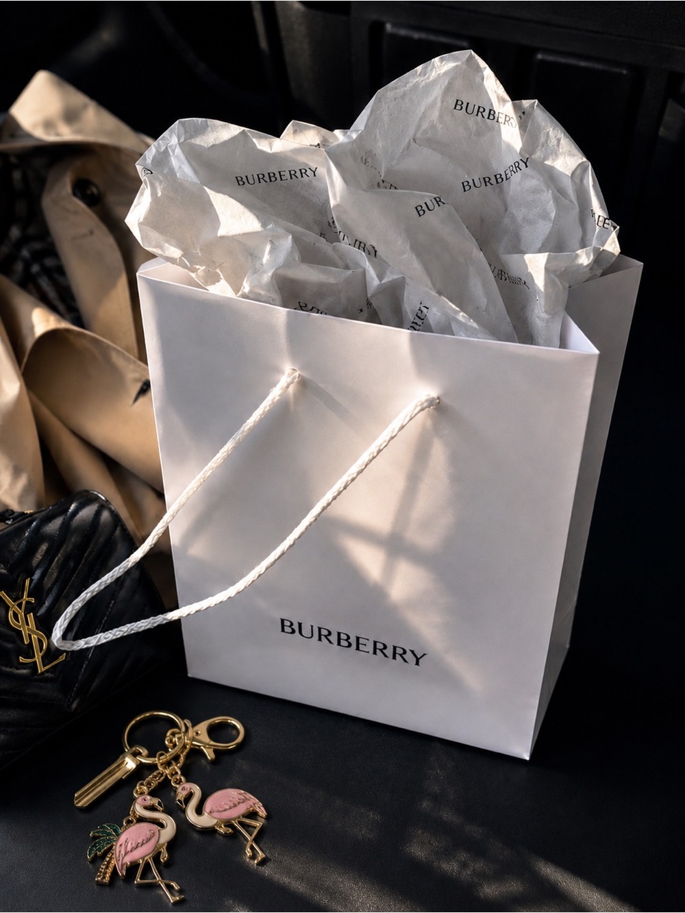 Burberry Black Rectangle Unisex Designer Sunglasses 57 Italy - Picture 15 of 17